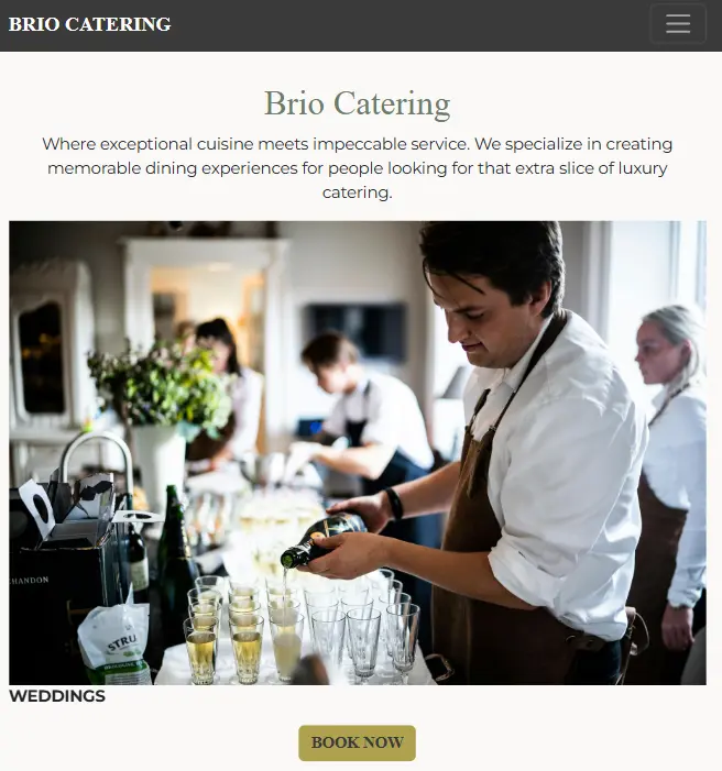 Brio Catering website thumbnail